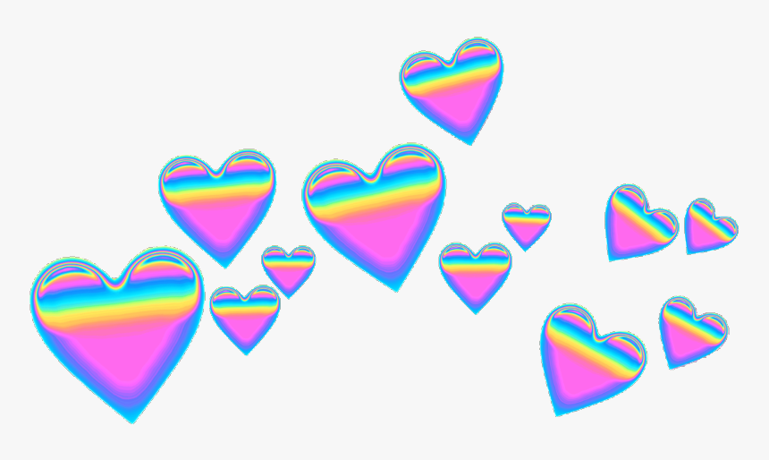 #pink #purple #blue #green #rainbow #emoji #emojicrown - Blue Heart Crown Png, Transparent Png, Free Download