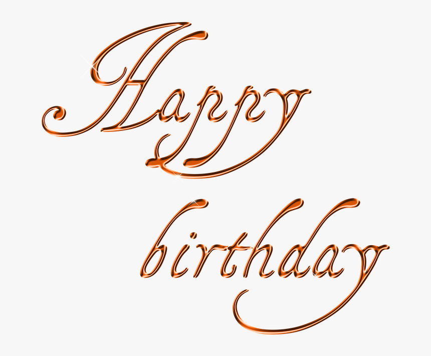 Happy Birthday, Lettering, Font, Gold, Greeting - Happy Birthday Word Transparent Graphics, HD Png Download, Free Download