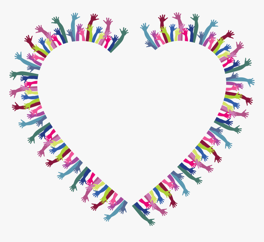 Free Clipart Of A Heart Frame Of Hands - Free Clipart Heart And Hands, HD Png Download, Free Download