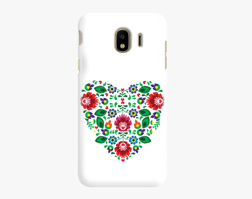 Funny Case Flowers White Heart Print Samsung Galaxy - Funnycase, HD Png Download, Free Download