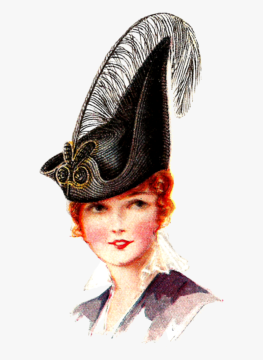 Vintage Womens Hats Drawing, HD Png Download, Free Download