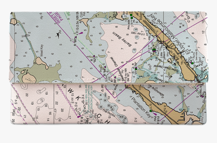Islamorada, Fl Nautical Chart Clutch Atlas, HD Png Download kindpng