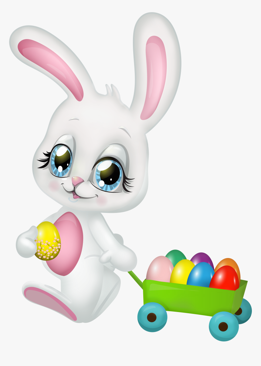 Cute Easter Bunny Transparent Clip Art Image - Cute Bunny Easter Clip Art, HD Png Download, Free Download