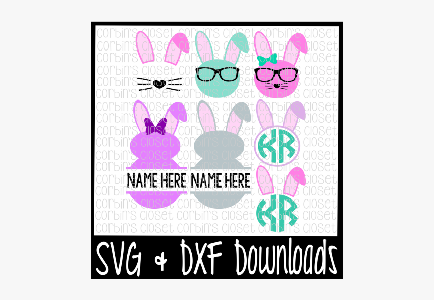 Free Easter Bunny Svg Bunny Monogram Cut File Crafter Little Miss Two Much Svg Hd Png Download Kindpng