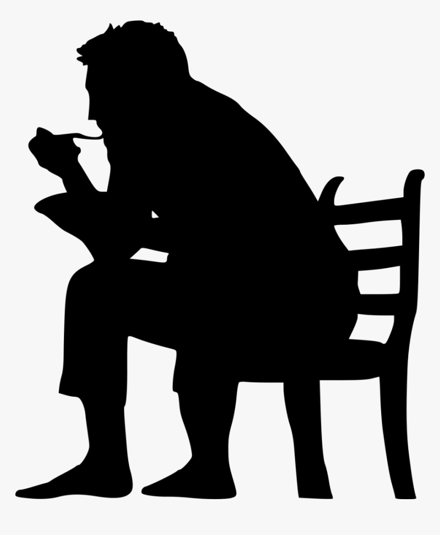 Sitting In Chair Silhouette - Silhouette, HD Png Download, Free Download