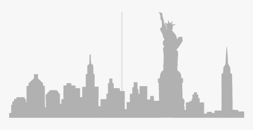 New York City Skyline Silhouette Wall Decal Clip Art - New York Skyline White Png, Transparent Png, Free Download