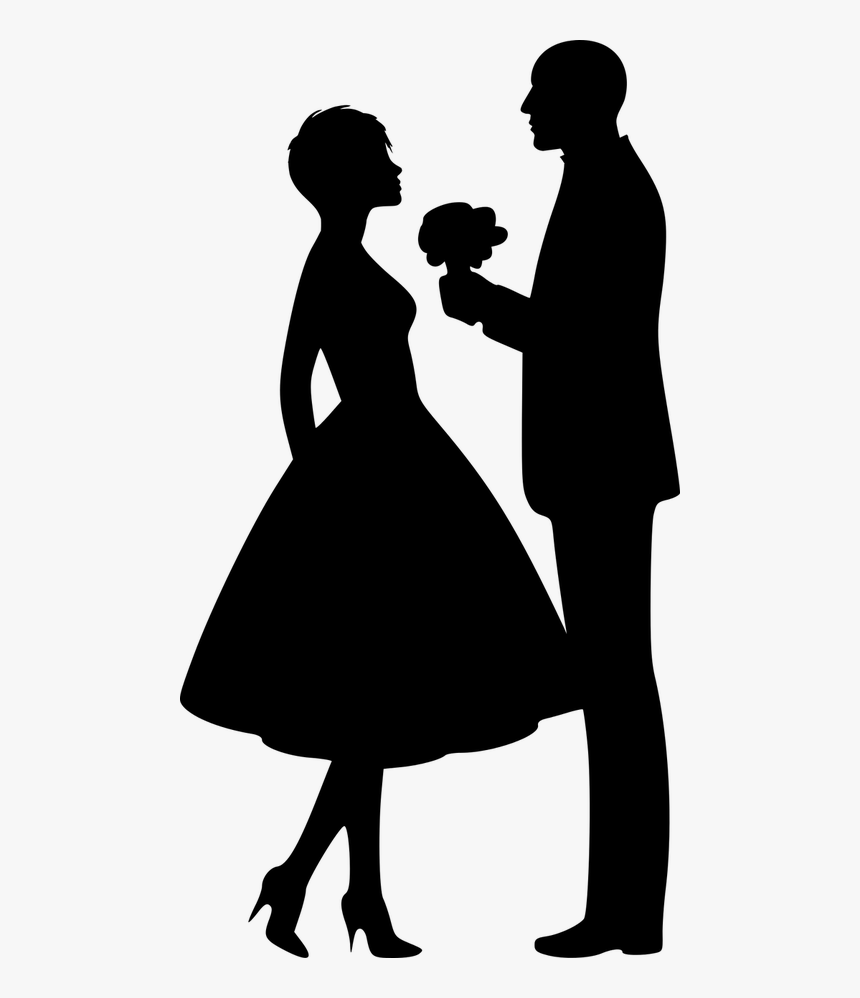Silhouette Lovers Couple - Man And Woman In Love Silhouette, HD Png ...