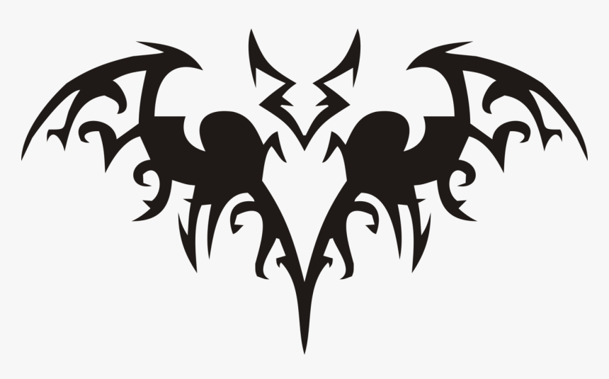 Stylised Bat - Tribal Tattoo Bat, HD Png Download, Free Download