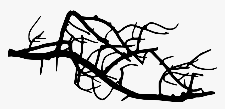 Tree Branch Silhouette Png - Line Art, Transparent Png, Free Download