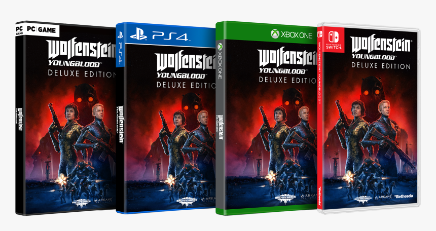 Wolf Young Deluxe Quad 3d Boxfronts Nora - Wolfenstein Youngblood Edition Deluxe, HD Png Download, Free Download