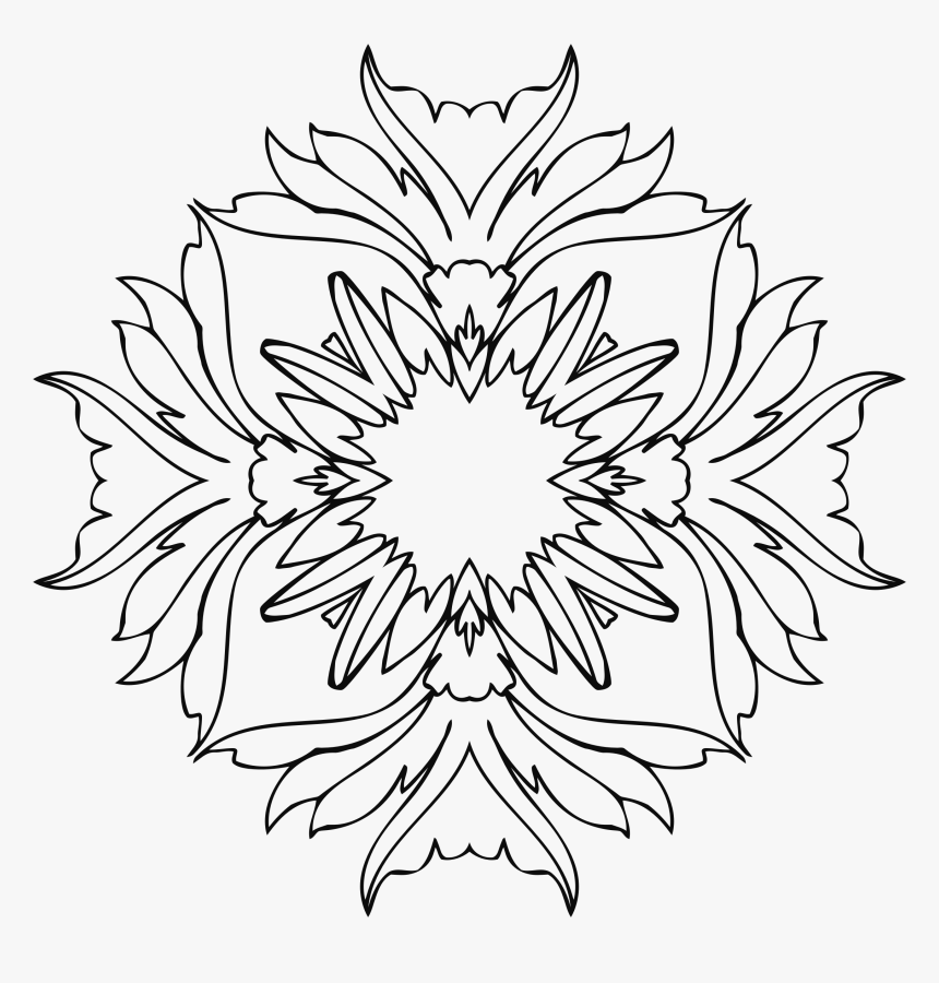 Flower Lineart Png - Illustration, Transparent Png, Free Download