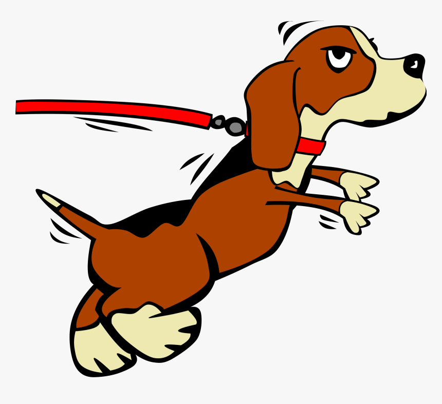 Clipart Sleeping Dog - Dog On Leash Clip Art, HD Png Download, Free Download