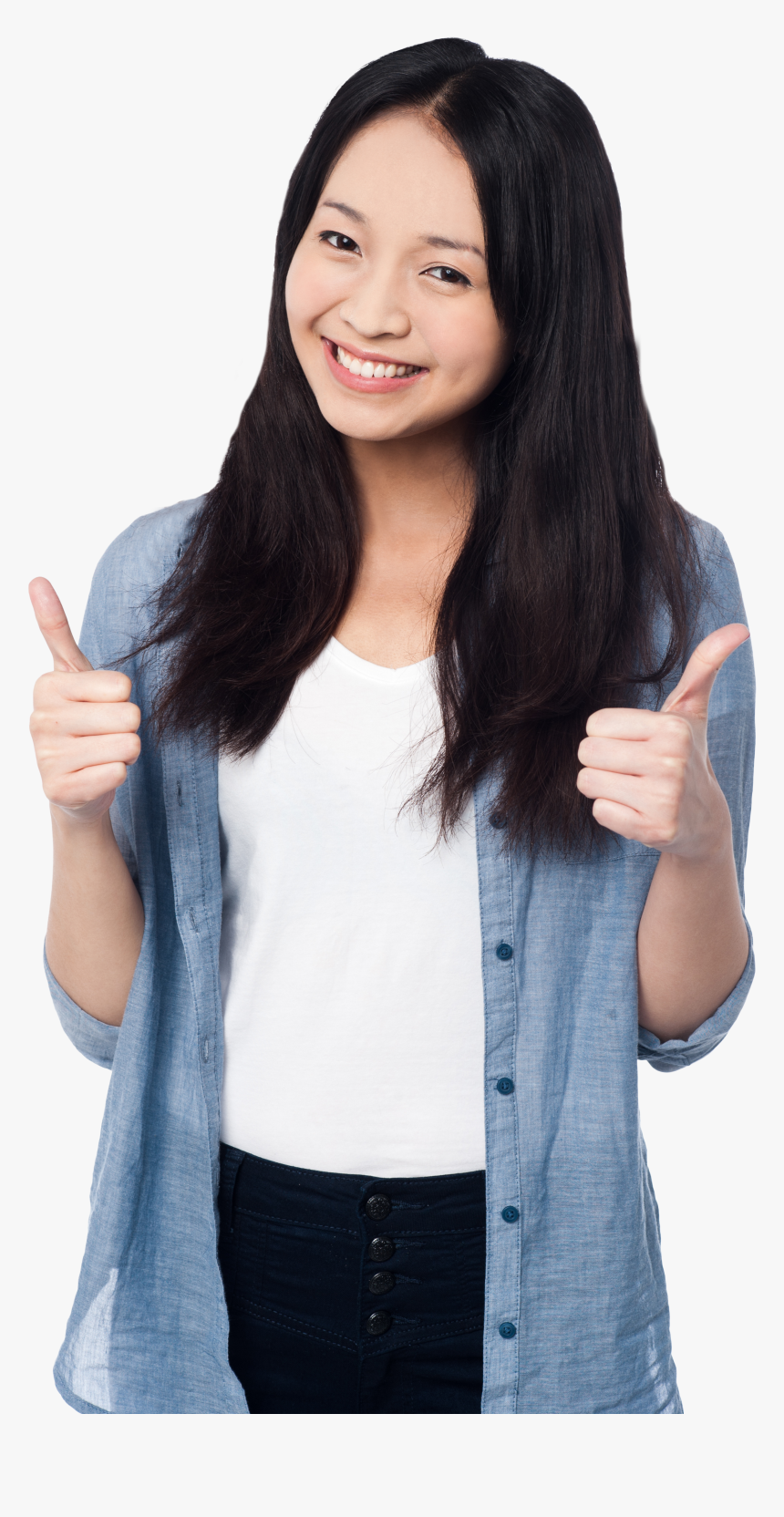 Women Pointing Thumbs Up Png Image, Transparent Png, Free Download