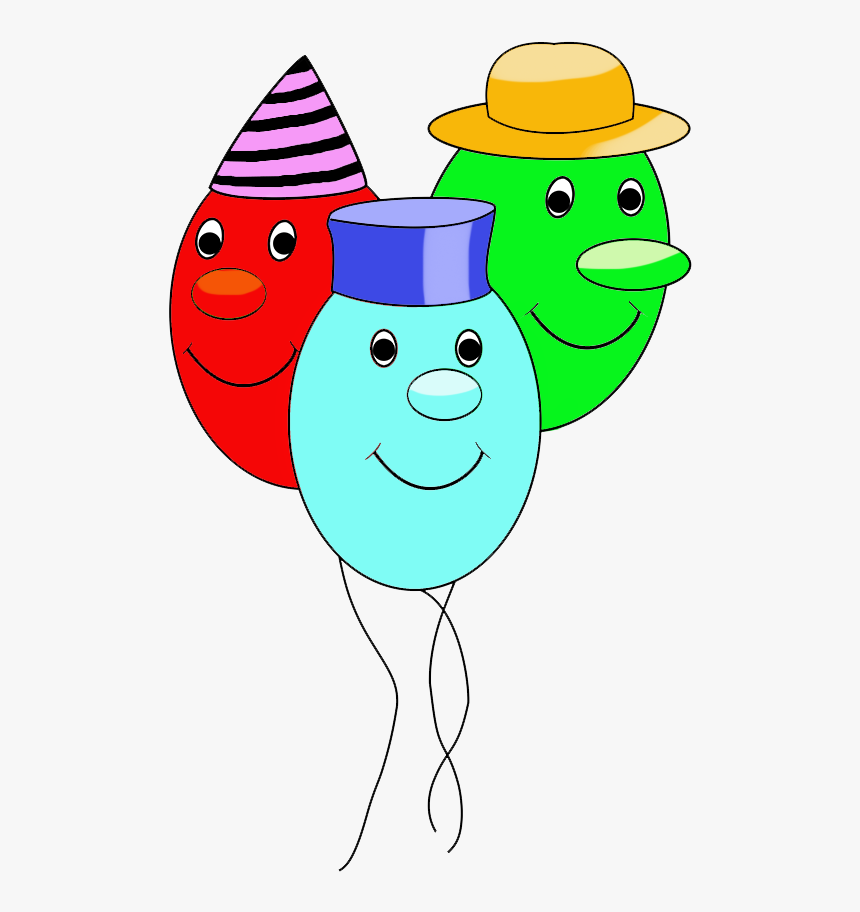 Funny Balloons With Faces For Birthday - Cartoon, HD Png Download, Free Download