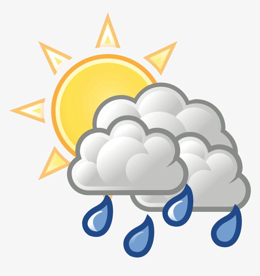 Rain Clouds Clipart 26, - Partly Cloudy With Rain, HD Png Download, Free Download