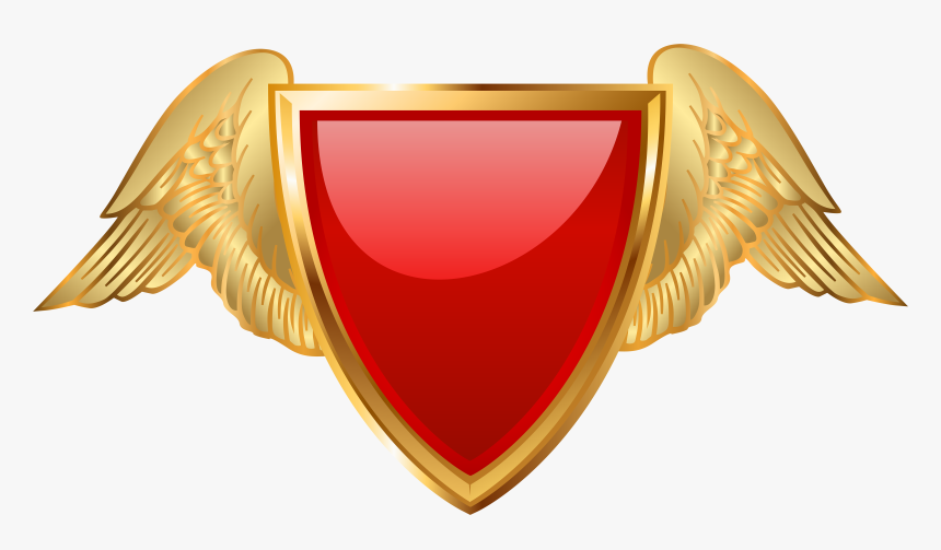 Badge Clip Art With Gold Shield Wings Png Transparent Png Kindpng