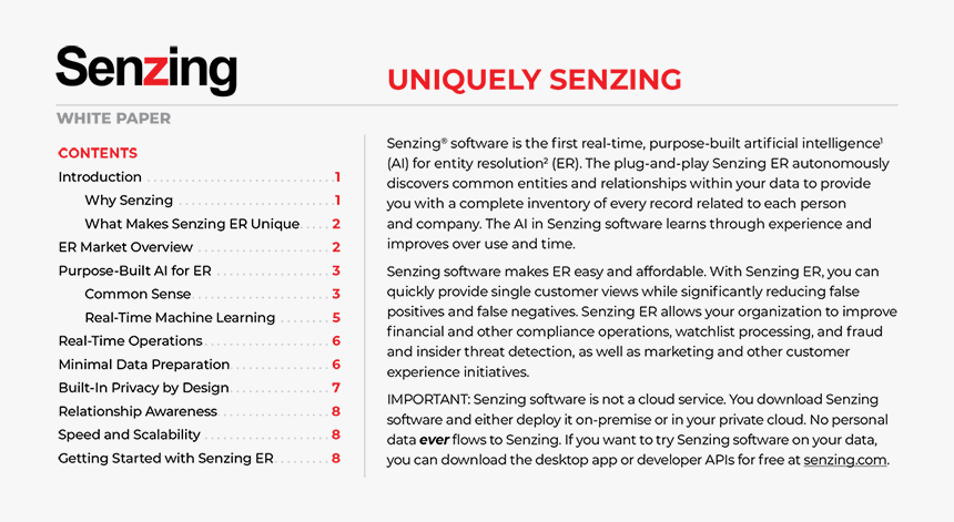 Recent Senzing White Paper Uniquely Senzing Six Areas, HD Png Download, Free Download