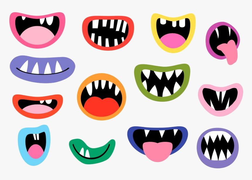 Mouth Spooky Monster Mouths Clipart Halloween Teeth - Cute Monster Mouth Clipart, HD Png Download, Free Download