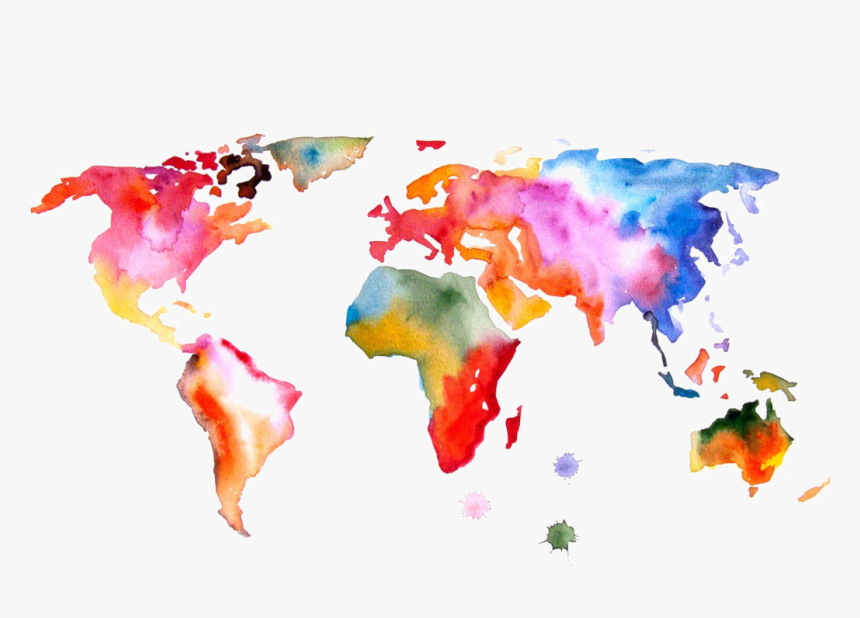 Abstract World Map Png File - World Map Watercolour Png, Transparent Png, Free Download