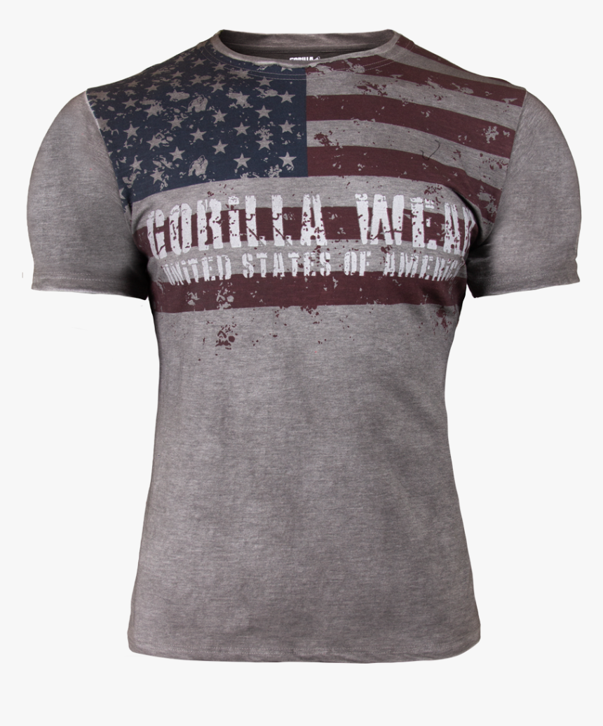 Gorilla Wear Usa Flag Tee Gray - Gorilla Wear T Shirt, HD Png Download, Free Download