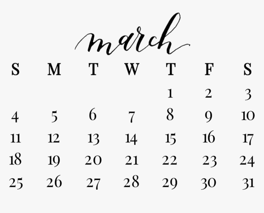 March Calendar Png, Transparent Png kindpng