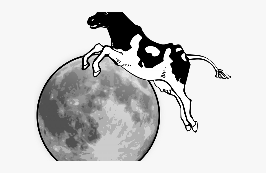 Harvest Moon Clipart Realistic - Cow Jumping Over The Moon Transparent, HD Png Download, Free Download