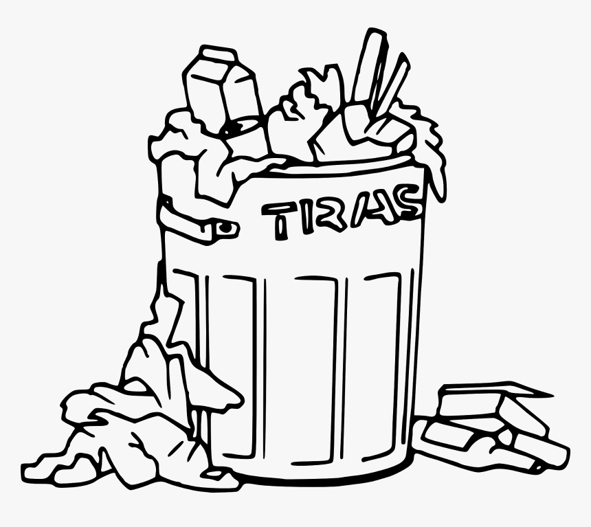 Trash Can Garbage Free Picture - Trash Can Clipart Black And White, HD Png Download, Free Download