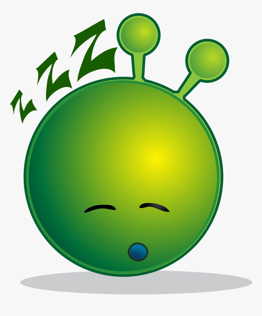 Free Vector Smiley Green Alien Sleepy Clip Art - Smiley Alien, HD Png Download, Free Download