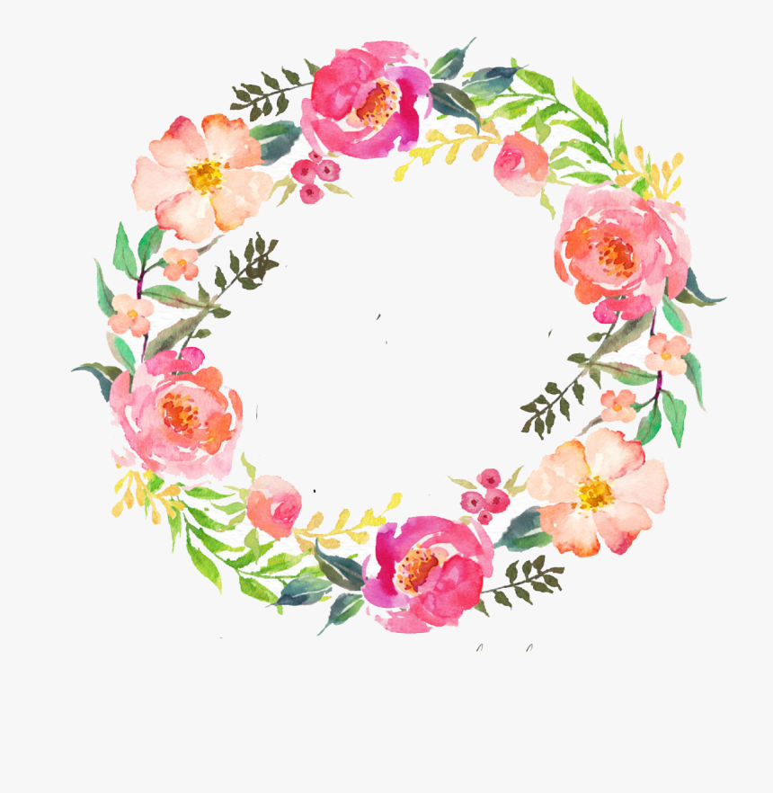Download Number Clipart Watercolor - Watercolor Wreath Flower Png ...