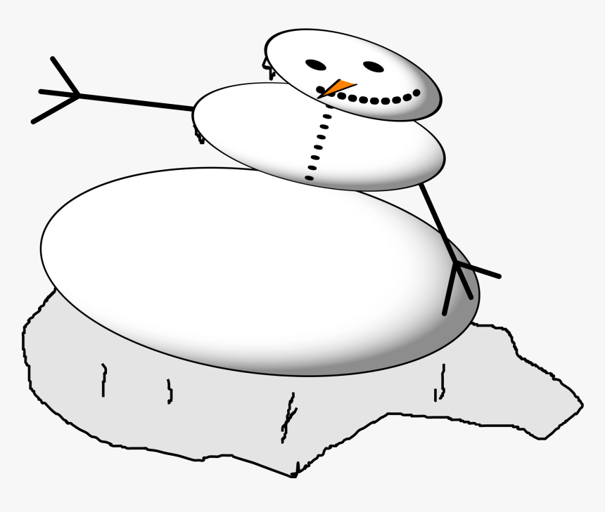 A Melting Snowman - Cartoon, HD Png Download - kindpng