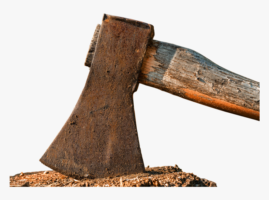 Axe, Ax, Hauklotz, Wood Chop, Hack, Tool, Cut Weapon - Axe Hack, HD Png Download, Free Download