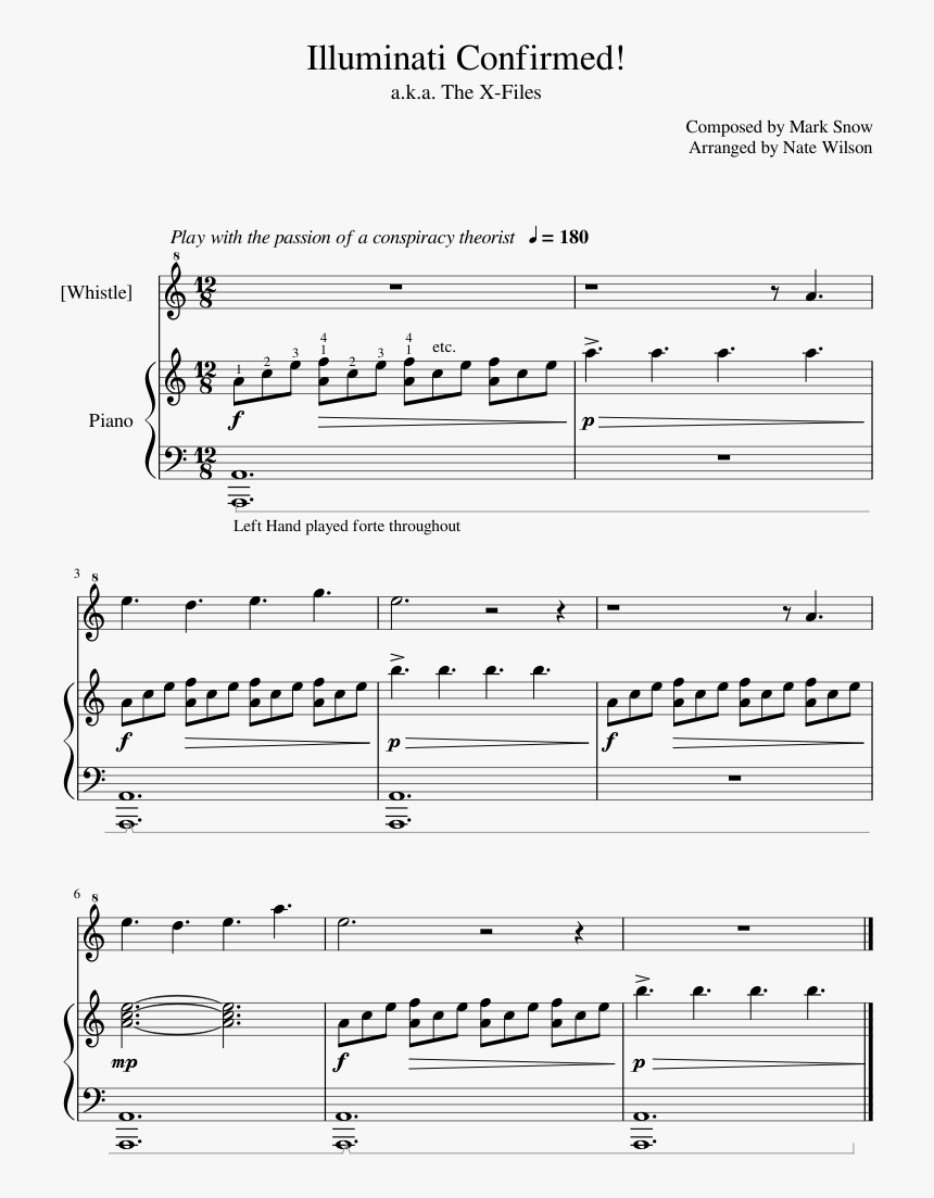 Illuminati Theme Song Piano Sheet Music Hd Png Download Kindpng - piggy theme song roblox piano sheet