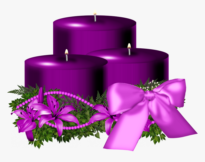 Purple Christmas Candle Png Image - Clipart Transparent Christmas Candle, Png Download, Free Download