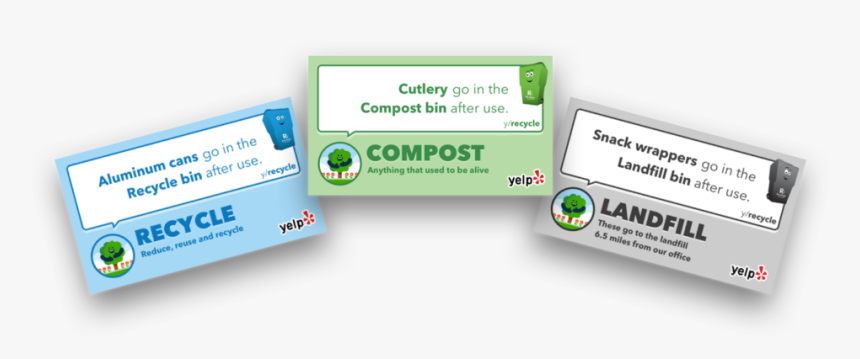 Green Team Labels For Food Around The Yelp Office - Online Advertising, HD Png Download, Free Download