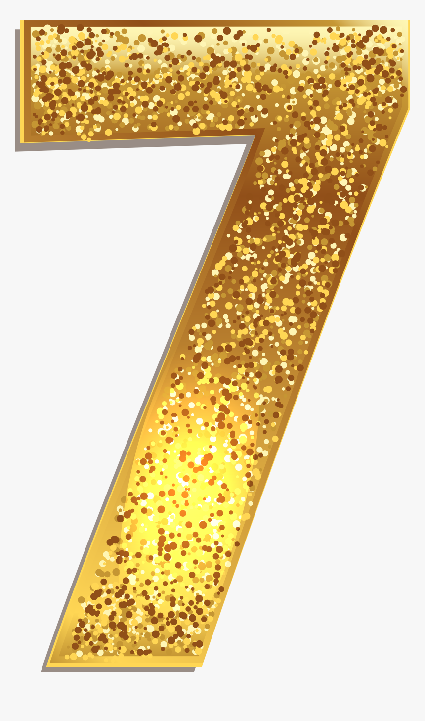Gold Glitter Number Png , Png Download - Glitter Gold Number 7, Transparent Png, Free Download
