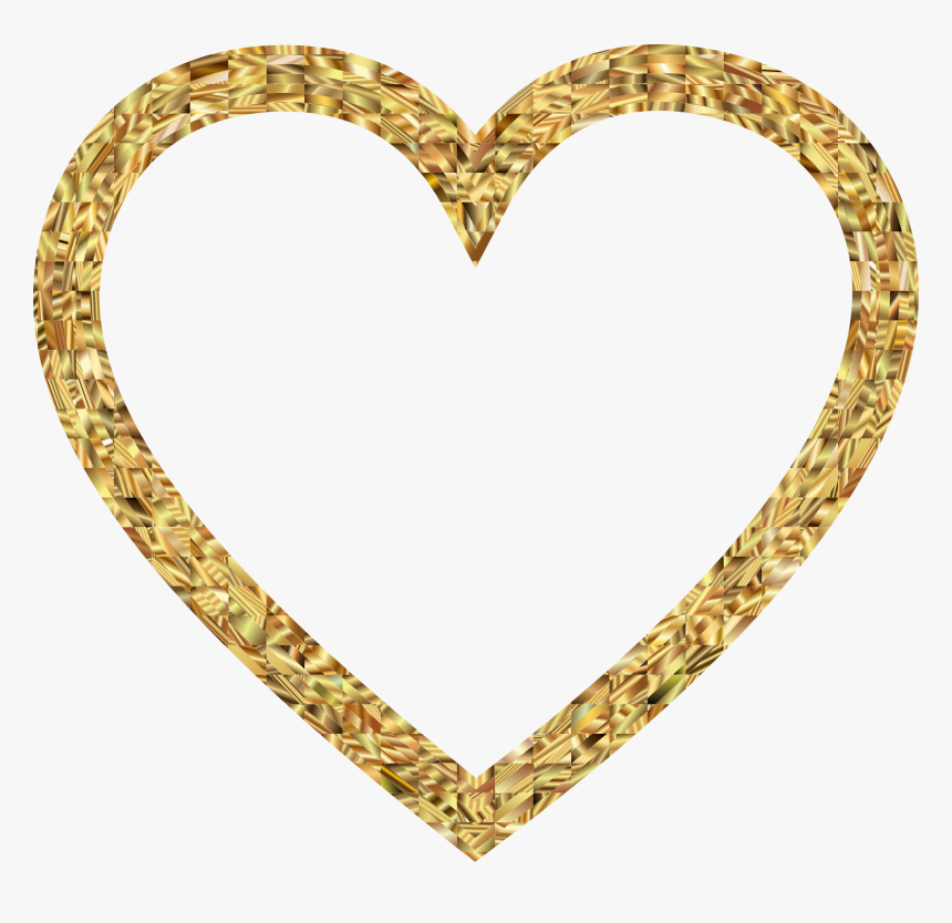 Gold Glitter Heart Png - Heart Frame No Background, Transparent Png - kindpng
