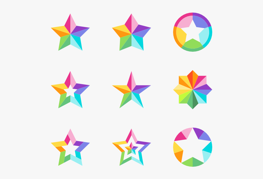 Star Set - Color Star Icon Png, Transparent Png, Free Download