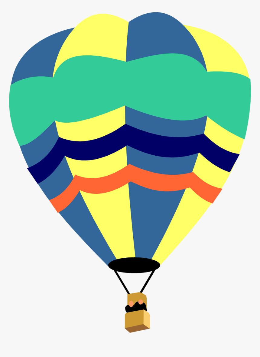 Hot Air Balloon Clip Art Outline - Cute Hot Air Balloon Clipart, HD Png Download, Free Download