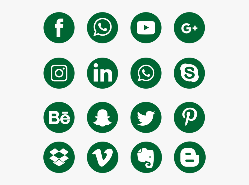 Green Media Icon And Vector With - Vector Social Media Icons Png, Transparent Png, Free Download