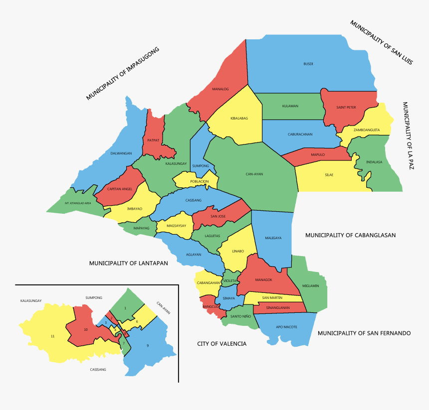 Malaybalay Political Map - Marawi City Barangay Map, HD Png Download, Free Download