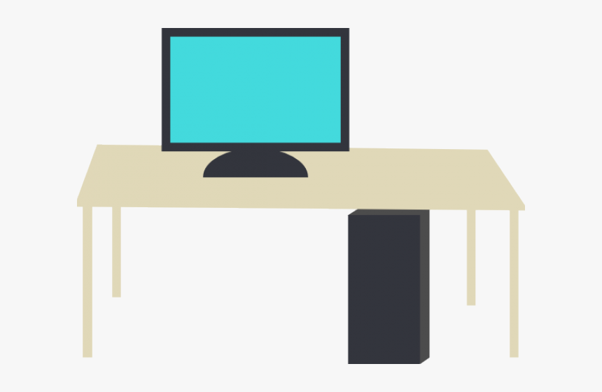 Desk Clipart Small Desk Computer On Desk Clipart Hd Png Download Kindpng