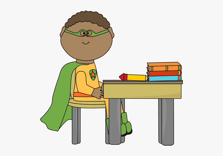 Classroom Desk School Cliparts Free Clip Art Messy Boy Sitting
