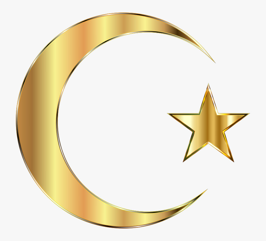 Transparent Gold Star Clipart - Gold Star And Crescent, HD Png Download, Free Download