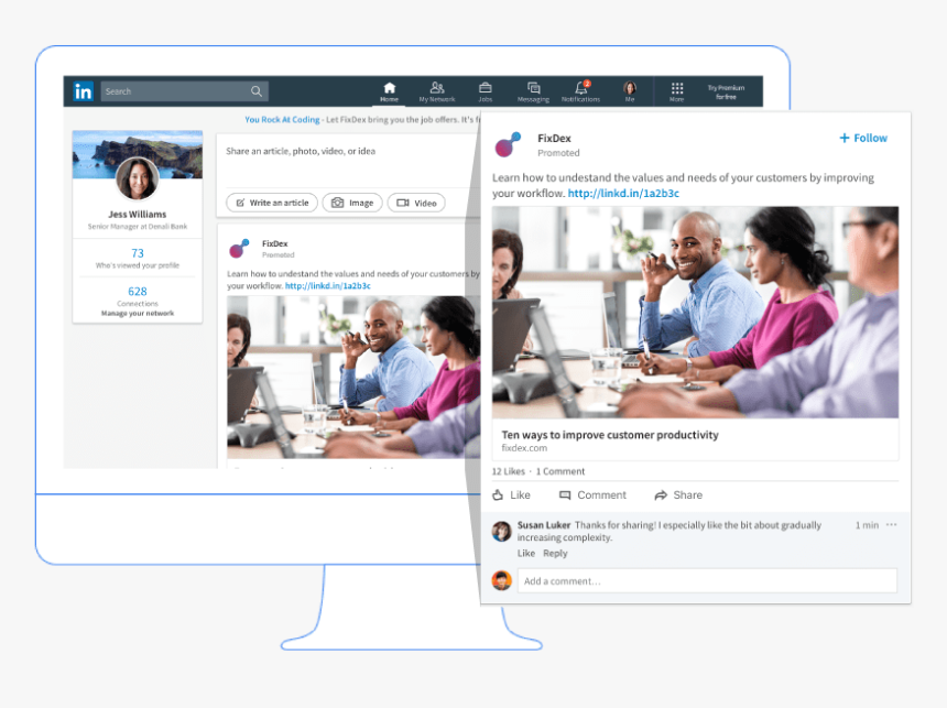 Linkedin Sponsored Content Examples, HD Png Download, Free Download