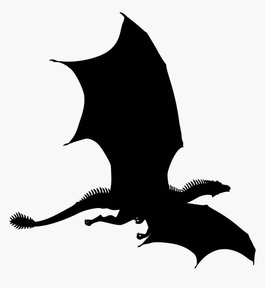 Dragon, Drake, Animal, Beast, Creature, Fictional - Flying Dragon Silhouette Png, Transparent Png, Free Download