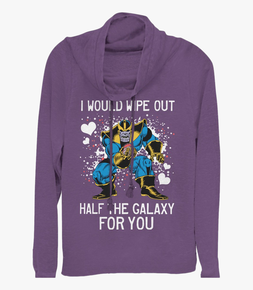 Ladies Thanos Valentine"s Day Cowl Neck Sweatshirt - Hoodie, HD Png Download, Free Download