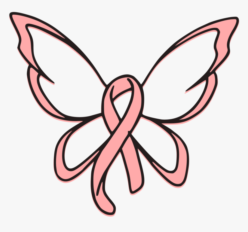 Download Breast Cancer Ribbon Svg Png Download Cancer Ribbon With Butterfly Wings Transparent Png Kindpng