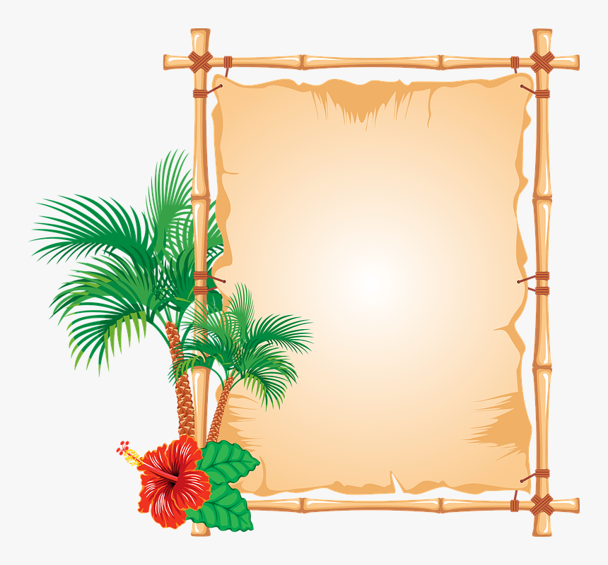 Bamboo, Border, Caribbean, Flower, Frame, Hawaii - Border Design For Project, HD Png Download, Free Download