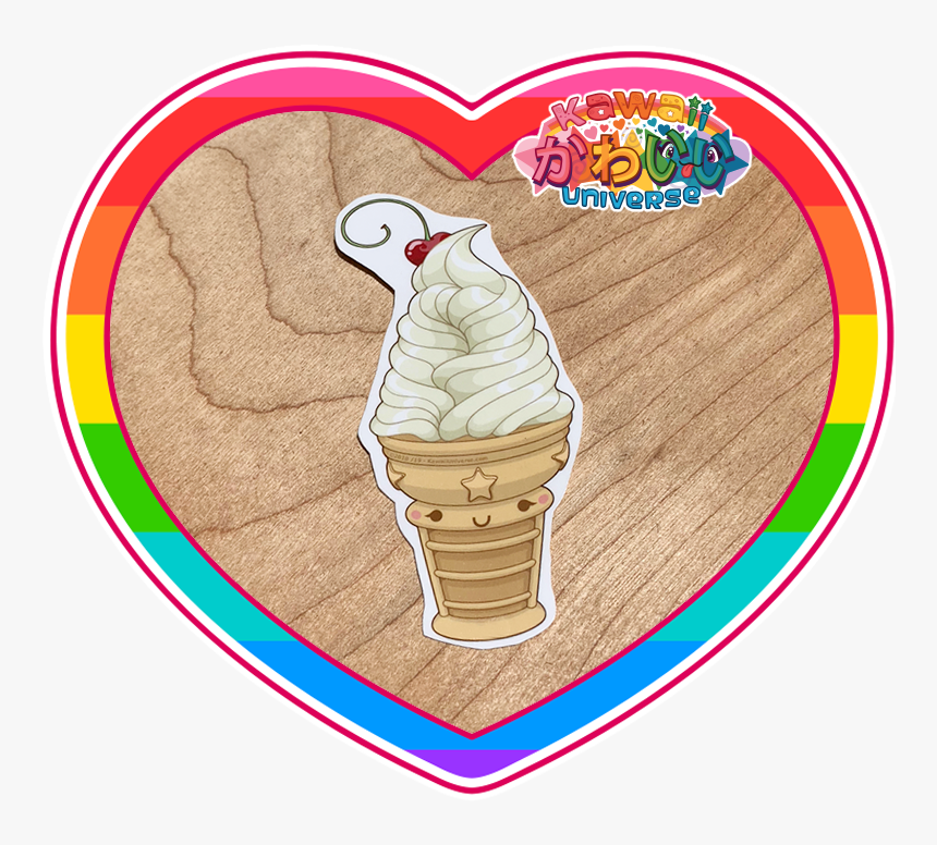 Cute Soft Serve Vanilla Icecream Sticker, HD Png Download, Free Download