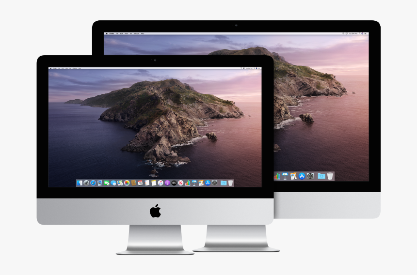 Two Imac Displays, One In Front Of The Other - Mac Catalina, HD Png Download, Free Download